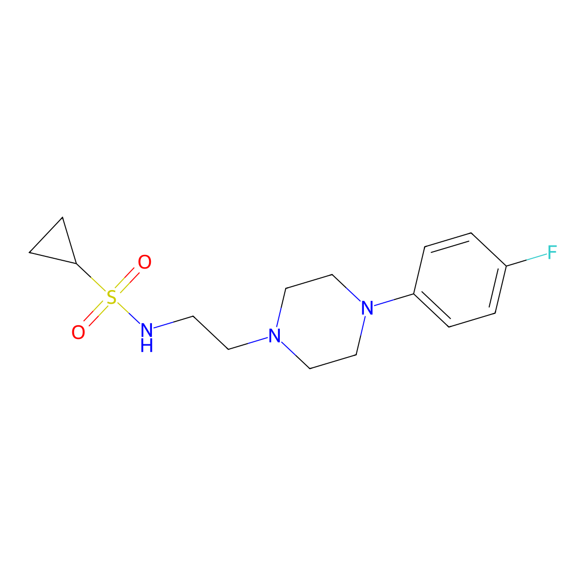 N-{2-[4-(4-fluorophenyl)piperazin-1-yl]ethyl}cyclopropanesulfonamide molecular structure, CAS 1209545-62-9