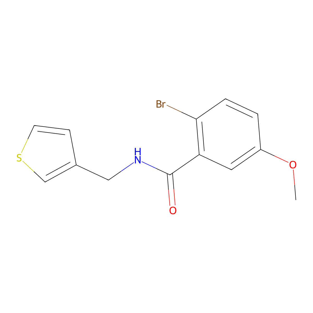 2-bromo-5-methoxy-N-(thiophen-3-ylmethyl)benzamide molecular structure, CAS 1209551-09-6