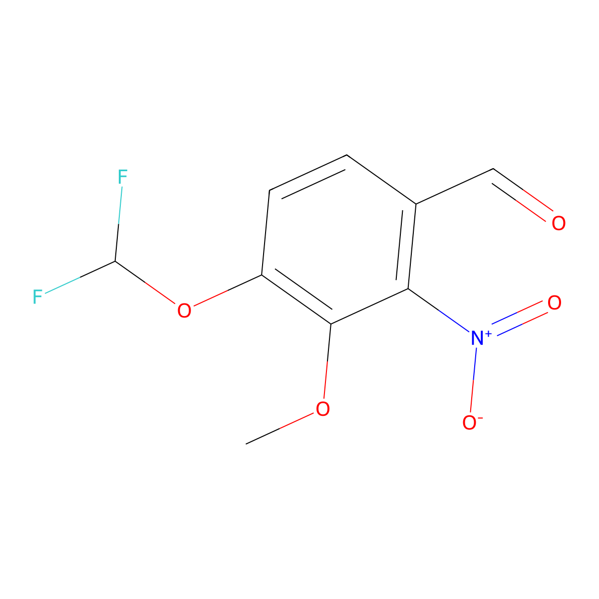 4-(Difluoromethoxy)-3-methoxy-2-nitrobenzaldehyde molecular structure, CAS 1209553-60-5