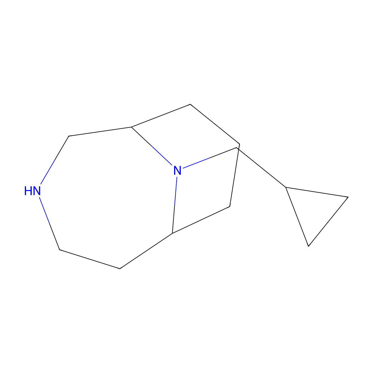 10-(Cyclopropylmethyl)-3,10-diazabicyclo[4.3.1]decane molecular structure, CAS 1209556-94-4