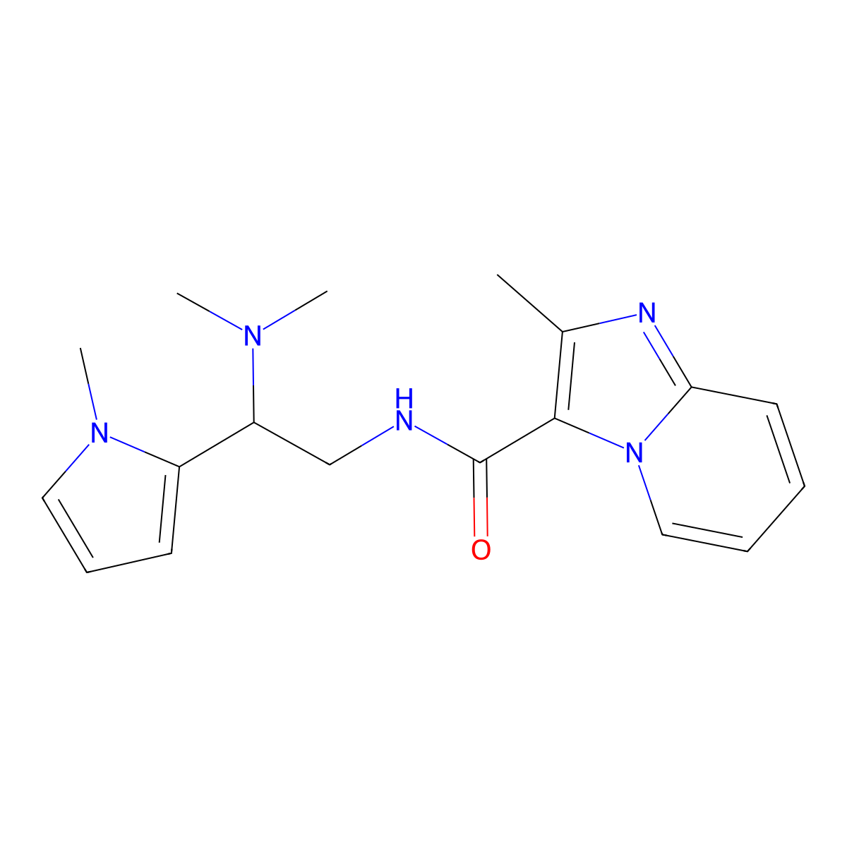 N-[2-(dimethylamino)-2-(1-methyl-1H-pyrrol-2-yl)ethyl]-2-methylimidazo[1,2-a]pyridine-3-carboxamide molecular structure, CAS 1209558-84-8