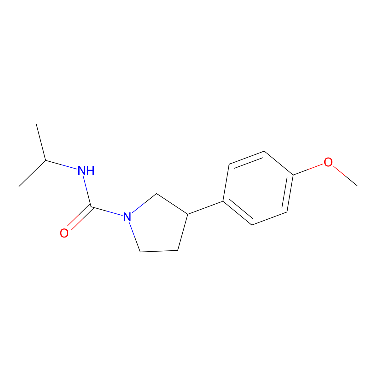 N-isopropyl-3-(4-methoxyphenyl)pyrrolidine-1-carboxamide molecular structure, CAS 1209567-05-4