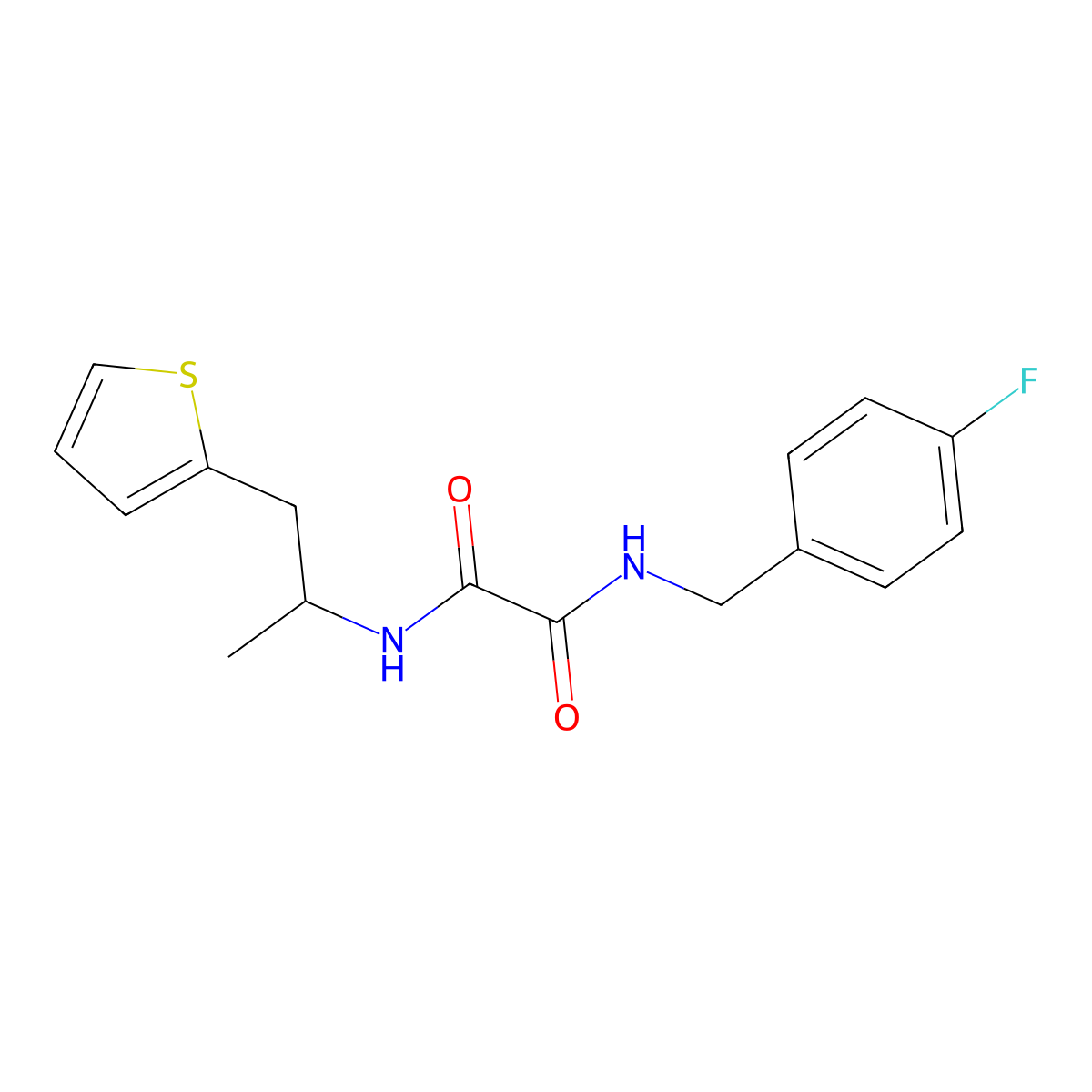 N1-(4-fluorobenzyl)-N2-(1-(thiophen-2-yl)propan-2-yl)oxalamide molecular structure, CAS 1209569-22-1