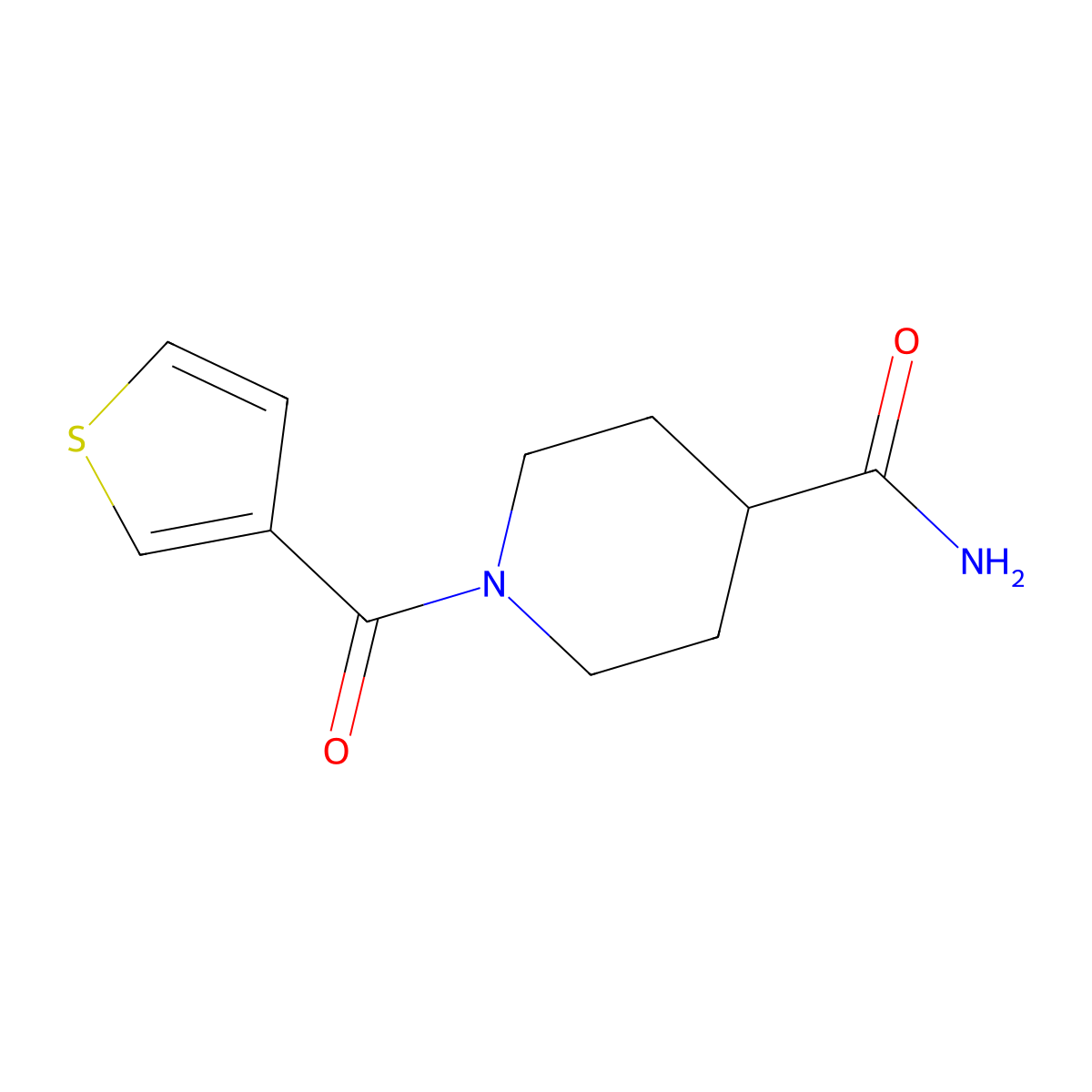 1-(Thiophene-3-carbonyl)piperidine-4-carboxamide molecular structure, CAS 1209571-43-6