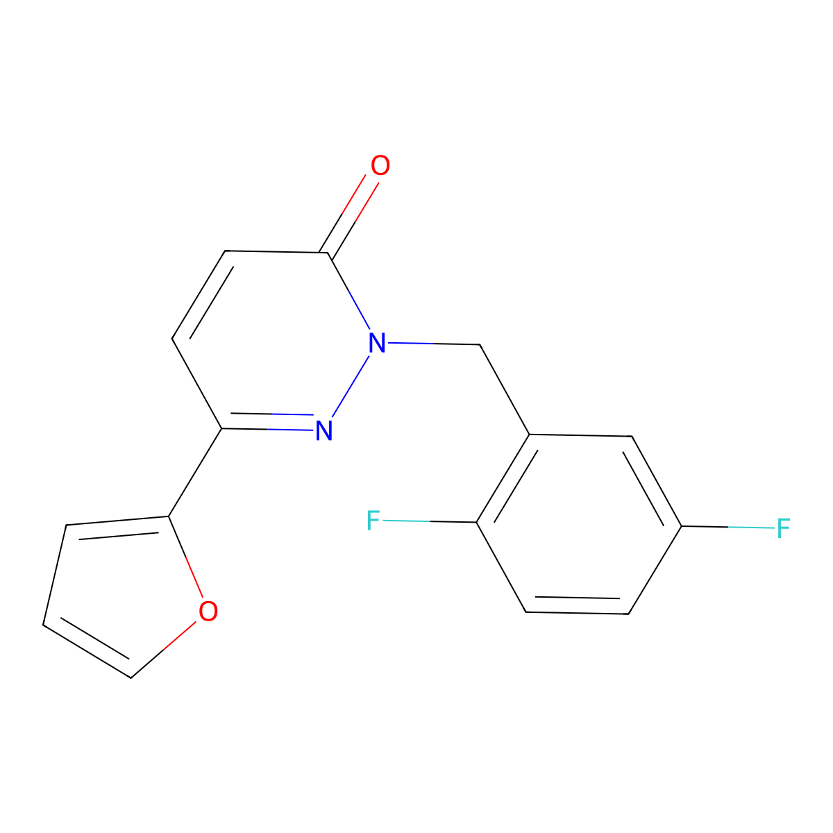 2-(2,5-difluorobenzyl)-6-(furan-2-yl)pyridazin-3(2H)-one molecular structure, CAS 1209575-66-5