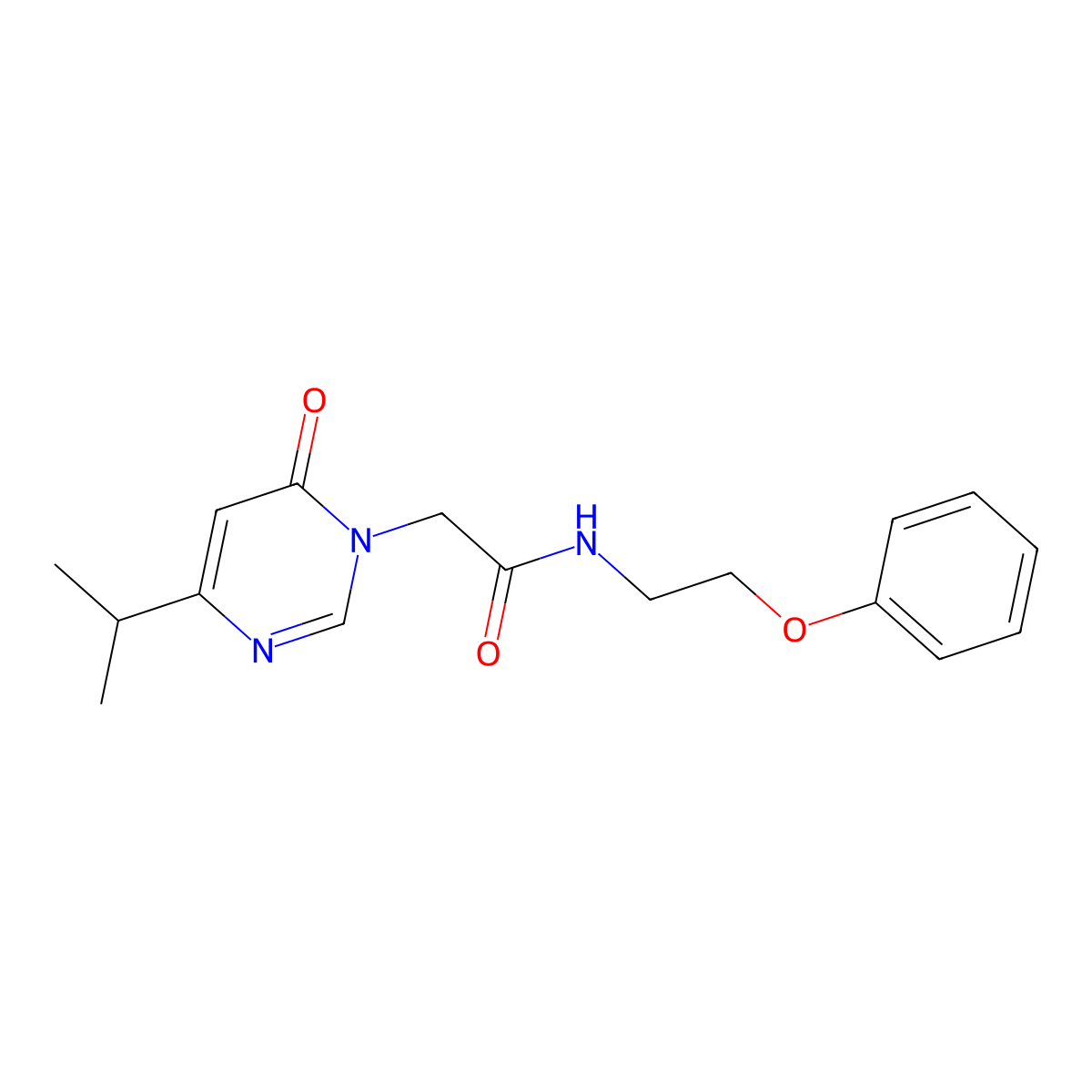 2-(4-isopropyl-6-oxopyrimidin-1(6H)-yl)-N-(2-phenoxyethyl)acetamide molecular structure, CAS 1209576-67-9