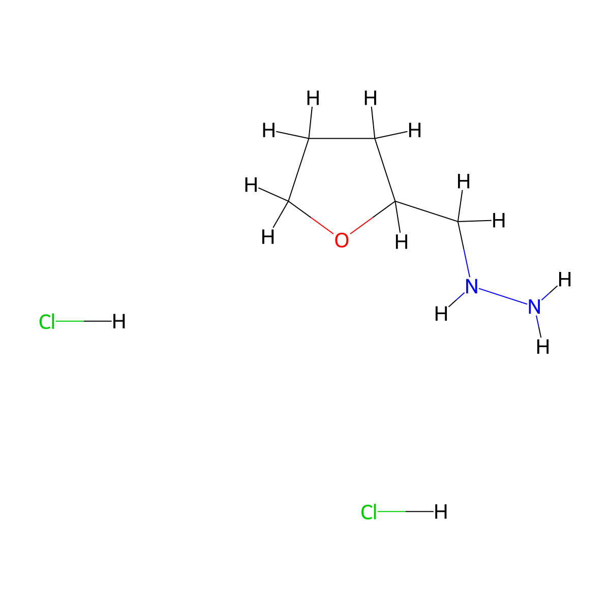 (Oxolan-2-ylmethyl)hydrazine dihydrochloride molecular structure, CAS 1209582-60-4