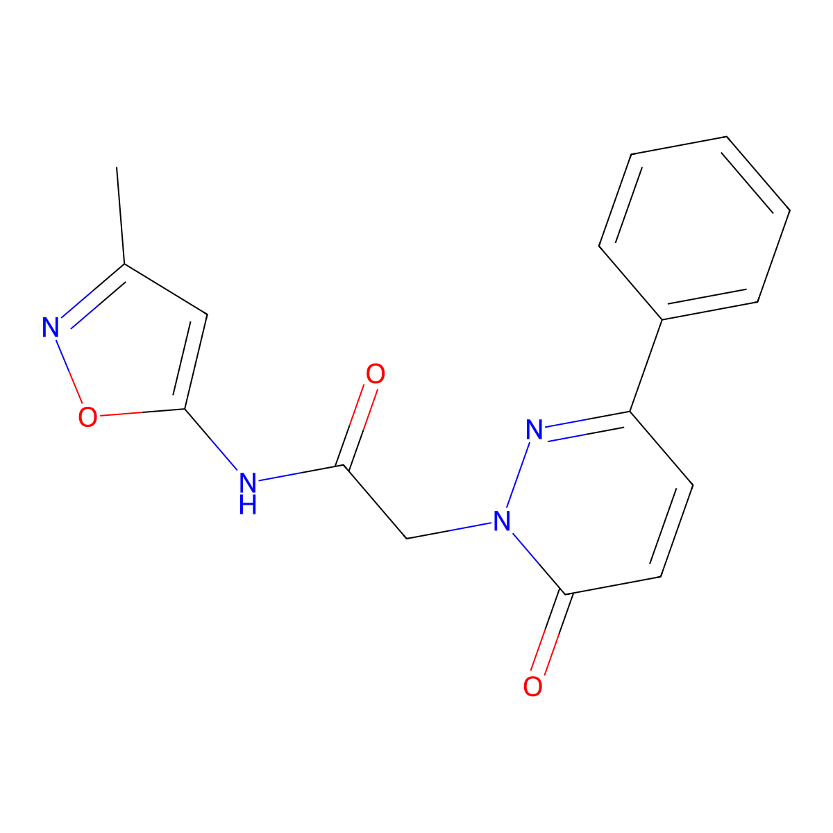 N-(3-methylisoxazol-5-yl)-2-(6-oxo-3-phenylpyridazin-1(6H)-yl)acetamide molecular structure, CAS 1209583-29-8