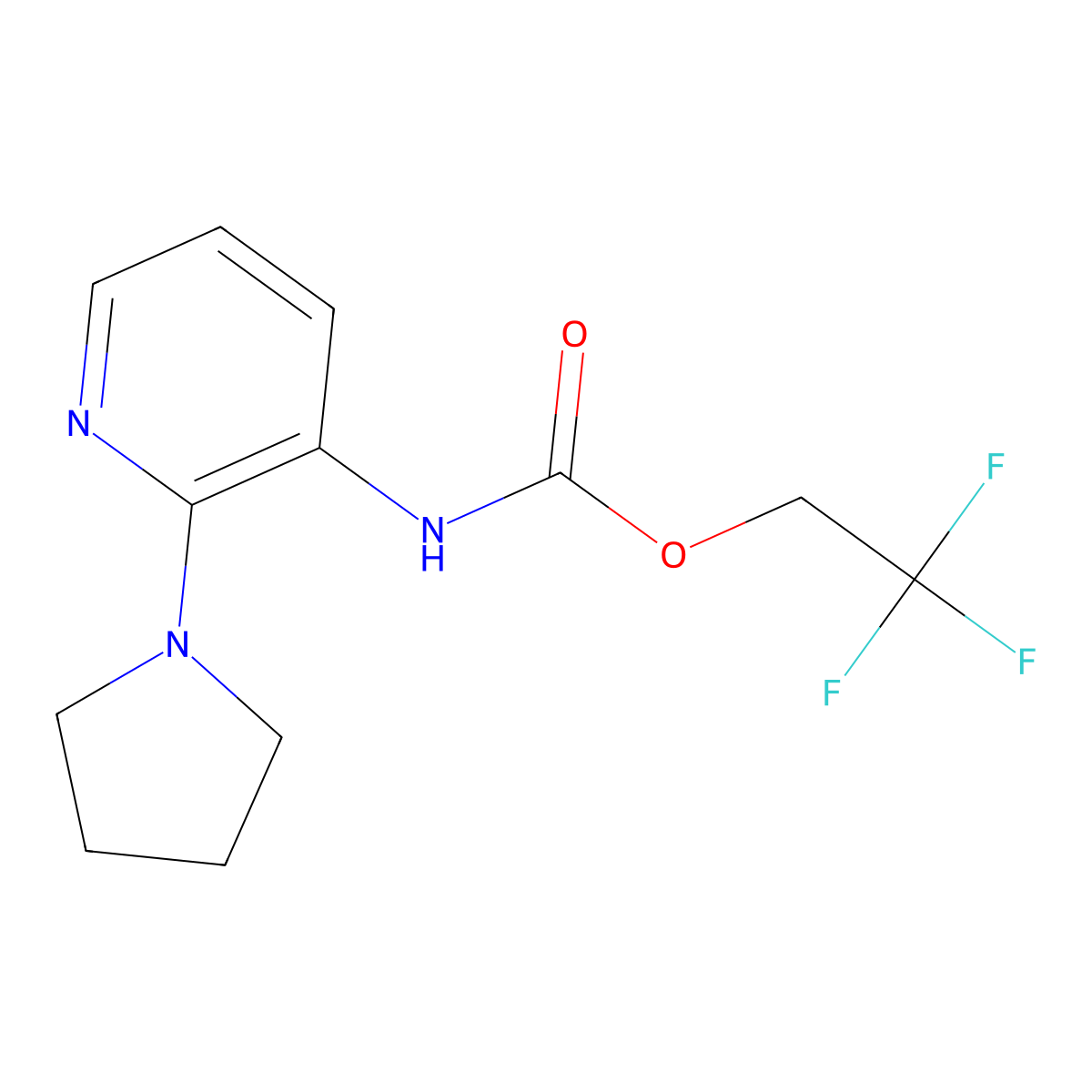 2,2,2-trifluoroethyl N-[2-(pyrrolidin-1-yl)pyridin-3-yl]carbamate molecular structure, CAS 1209583-69-6