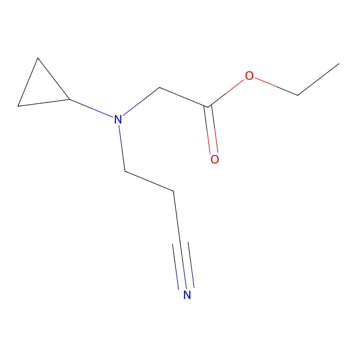 Ethyl 2-[(2-cyanoethyl)(cyclopropyl)amino]acetate molecular structure, CAS 1209586-21-9