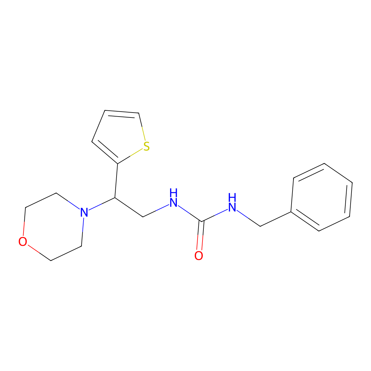 1-Benzyl-3-(2-morpholino-2-(thiophen-2-yl)ethyl)urea molecular structure, CAS 1209586-43-5