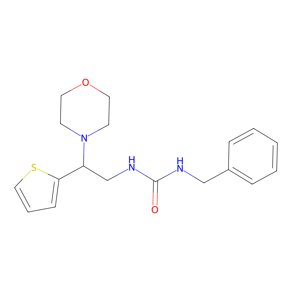 1-Benzyl-3-(2-morpholino-2-(thiophen-2-yl)ethyl)urea molecular structure, CAS 1209586-43-5