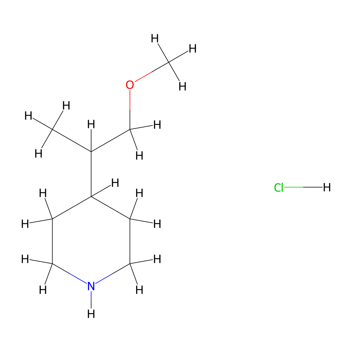 4-(2-Methoxy-1-methylethyl)piperidine hydrochloride molecular structure, CAS 1209587-37-0