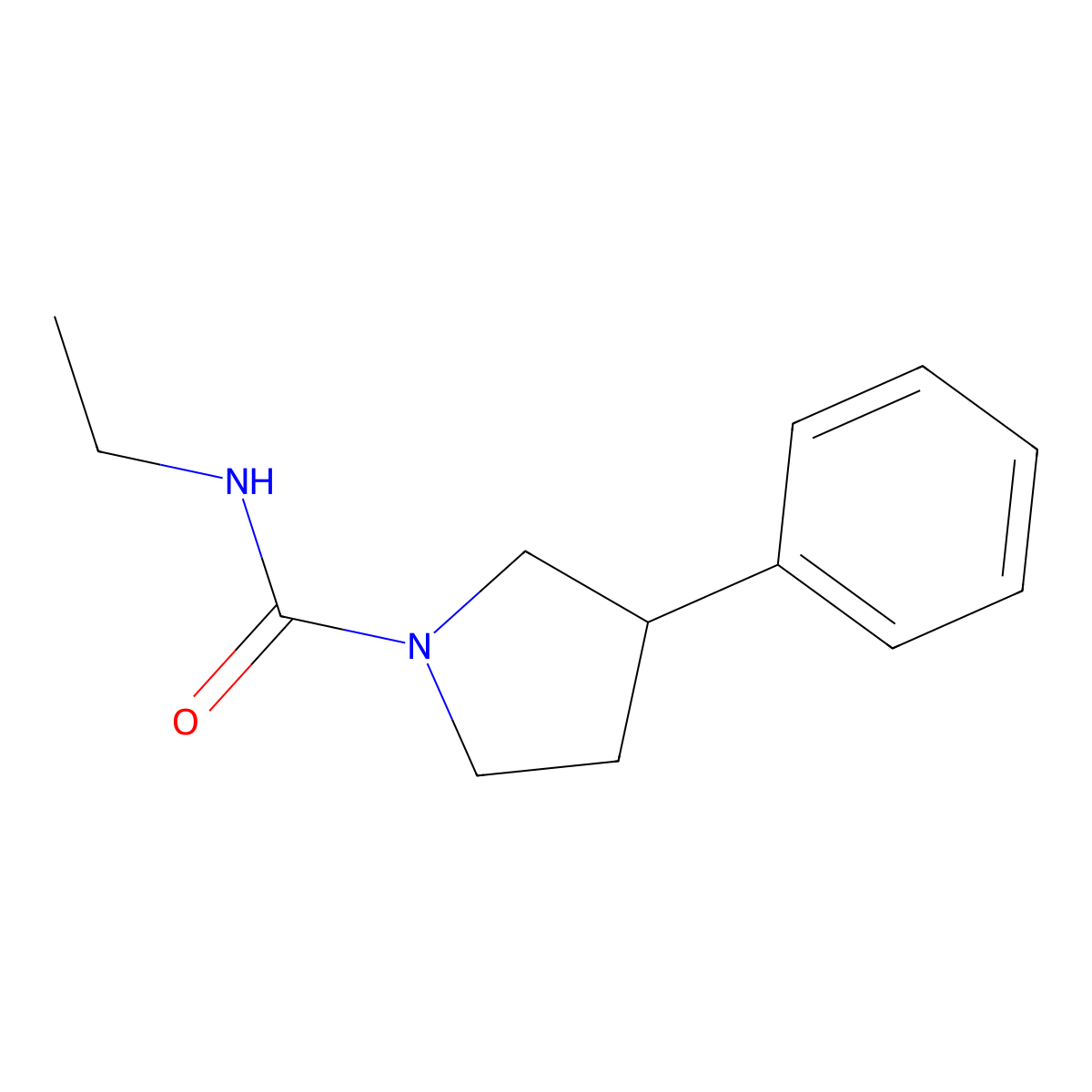 N-ethyl-3-phenylpyrrolidine-1-carboxamide molecular structure, CAS 1209587-47-2