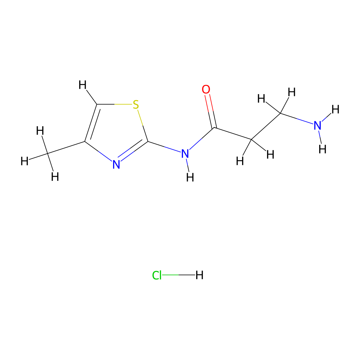 3-amino-N-(4-methyl-1,3-thiazol-2-yl)propanamide hydrochloride molecular structure, CAS 1209588-09-9