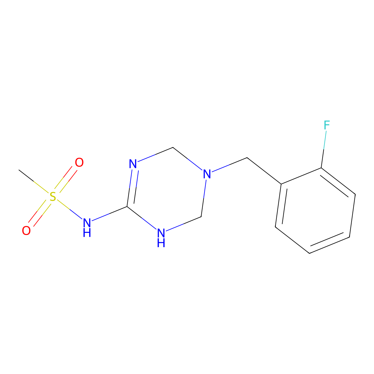 N-[5-(2-fluorobenzyl)-1,4,5,6-tetrahydro-1,3,5-triazin-2-yl]methanesulfonamide molecular structure, CAS 1209596-67-7
