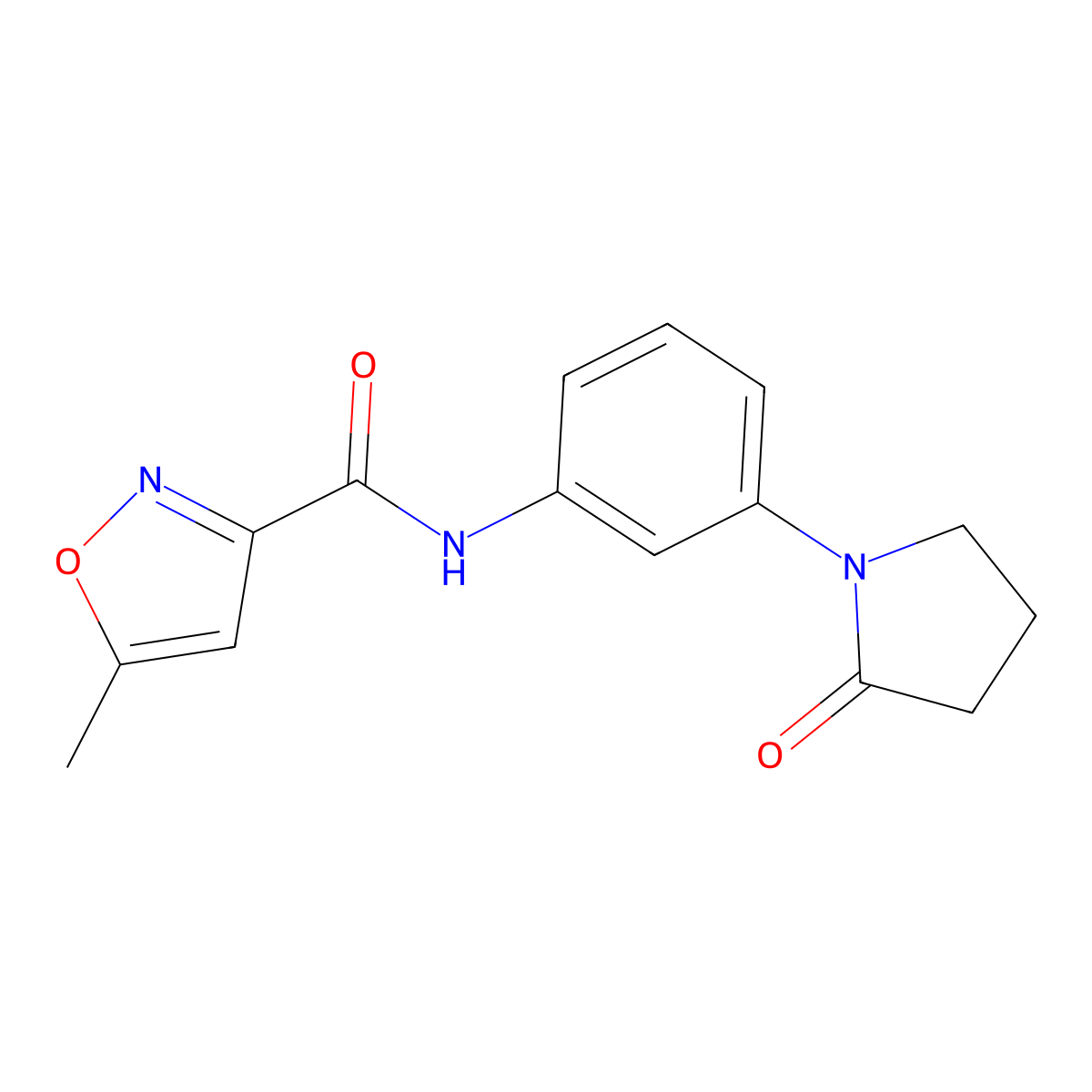 5-methyl-N-[3-(2-oxopyrrolidin-1-yl)phenyl]-1,2-oxazole-3-carboxamide molecular structure, CAS 1209598-00-4