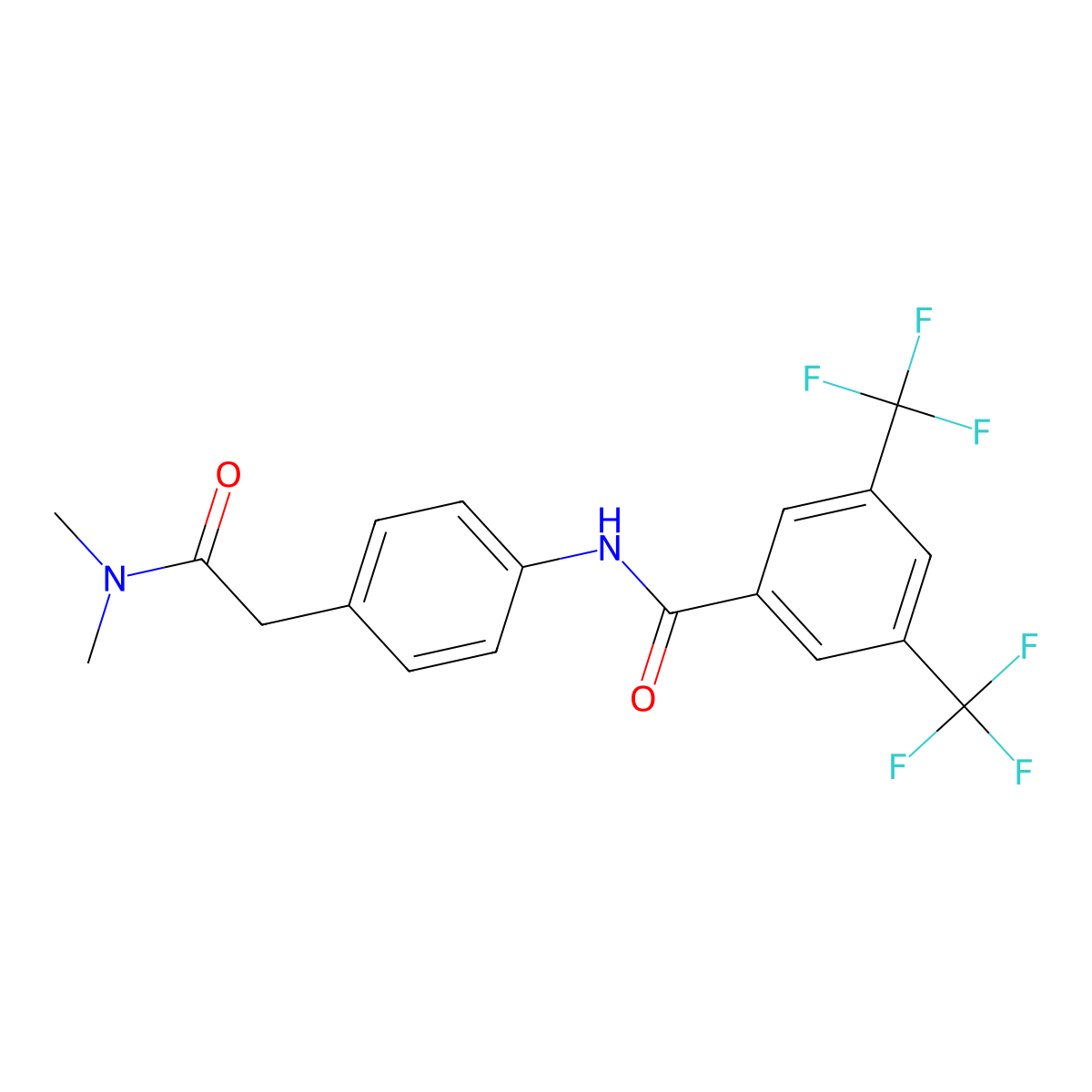 N-{4-[(dimethylcarbamoyl)methyl]phenyl}-3,5-bis(trifluoromethyl)benzamide molecular structure, CAS 1209604-68-1
