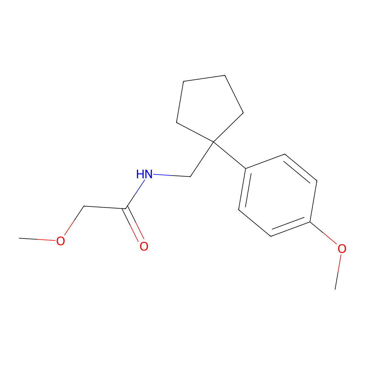 2-methoxy-N-{[1-(4-methoxyphenyl)cyclopentyl]methyl}acetamide molecular structure, CAS 1209608-58-1