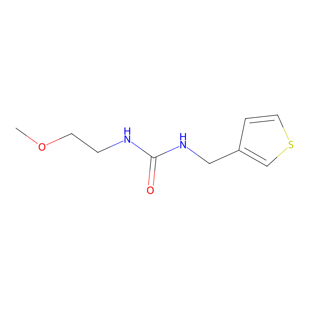 1-(2-Methoxyethyl)-3-(thiophen-3-ylmethyl)urea molecular structure, CAS 1209615-52-0