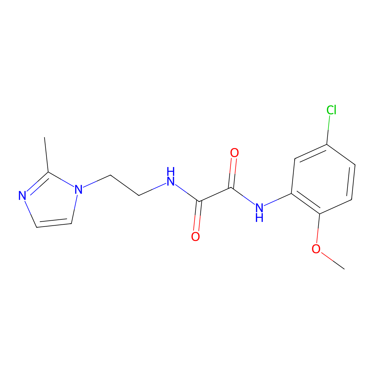 N1-(5-chloro-2-methoxyphenyl)-N2-(2-(2-methyl-1H-imidazol-1-yl)ethyl)oxalamide molecular structure, CAS 1209616-79-4