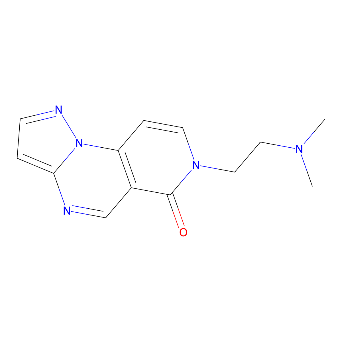 7-(2-(dimethylamino)ethyl)pyrazolo[1,5-a]pyrido[3,4-e]pyrimidin-6(7H)-one molecular structure, CAS 1209617-48-0