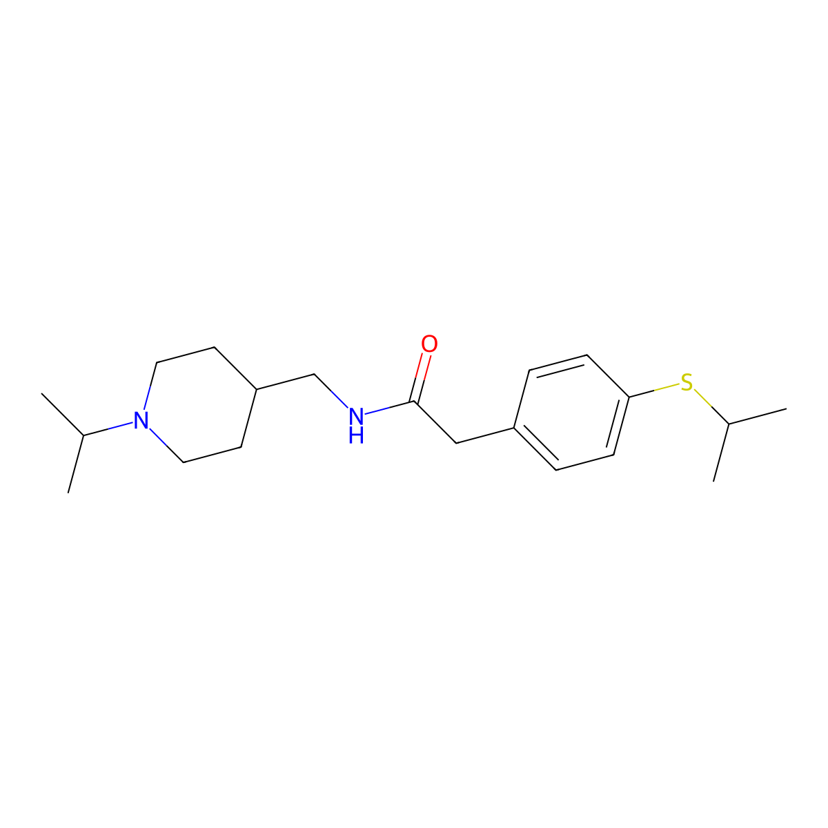 N-((1-isopropylpiperidin-4-yl)methyl)-2-(4-(isopropylthio)phenyl)acetamide molecular structure, CAS 1209618-58-5