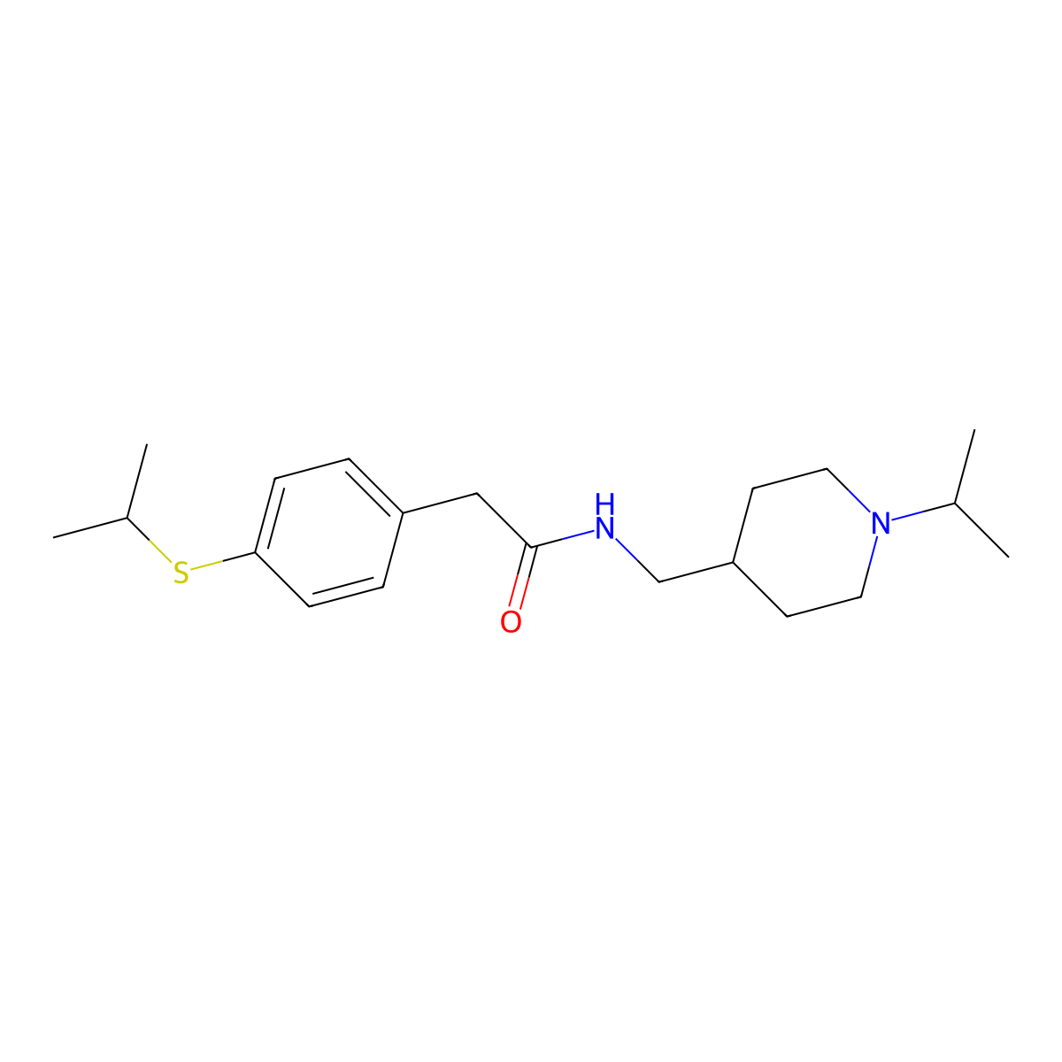 N-((1-isopropylpiperidin-4-yl)methyl)-2-(4-(isopropylthio)phenyl)acetamide molecular structure, CAS 1209618-58-5