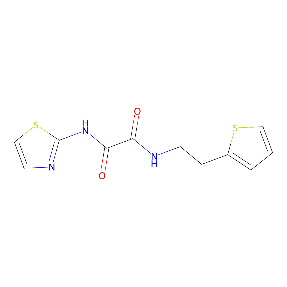 N1-(thiazol-2-yl)-N2-(2-(thiophen-2-yl)ethyl)oxalamide molecular structure, CAS 1209618-96-1