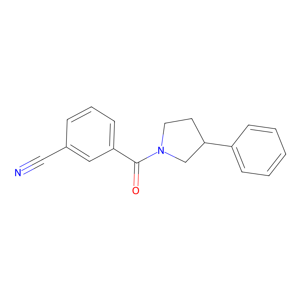 3-(3-Phenylpyrrolidine-1-carbonyl)benzonitrile molecular structure, CAS 1209620-09-6