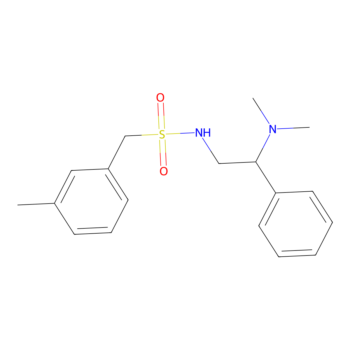 N-(2-(dimethylamino)-2-phenylethyl)-1-(m-tolyl)methanesulfonamide molecular structure, CAS 1209622-05-8