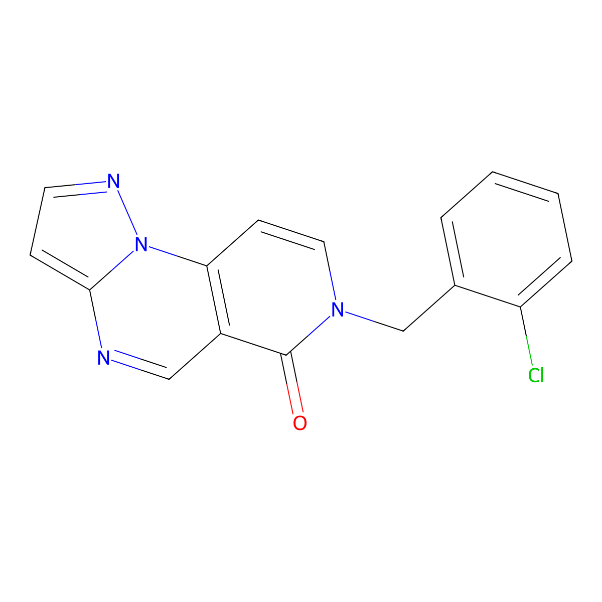 7-(2-chlorobenzyl)pyrazolo[1,5-a]pyrido[3,4-e]pyrimidin-6(7H)-one molecular structure, CAS 1209623-88-0