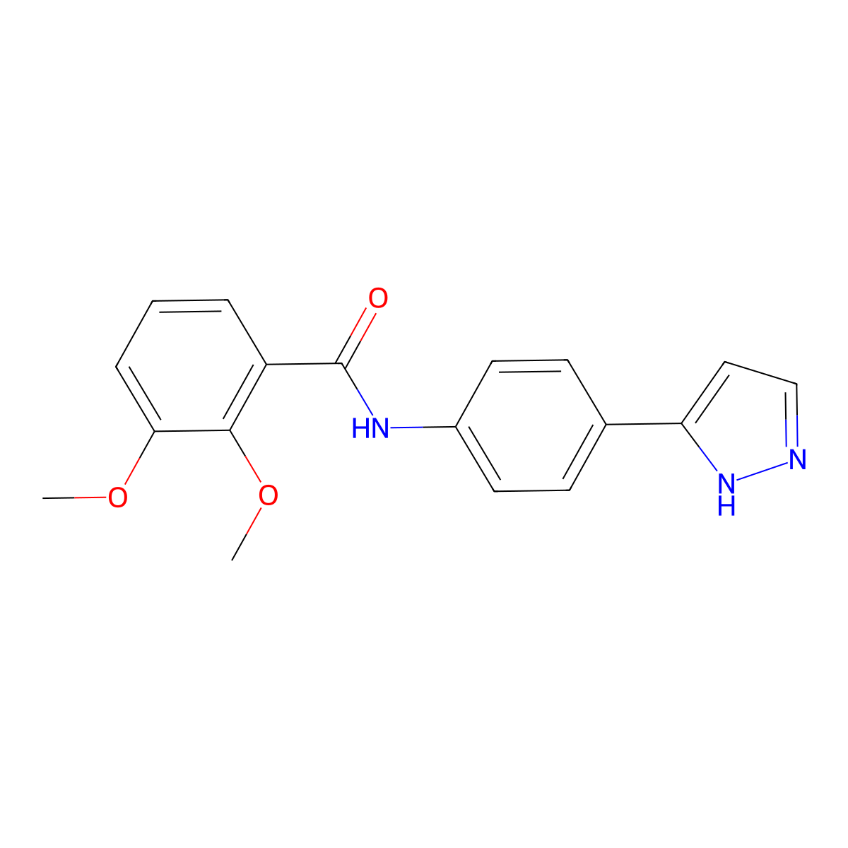 2,3-dimethoxy-N-[4-(1H-pyrazol-3-yl)phenyl]benzamide molecular structure, CAS 1209624-77-0