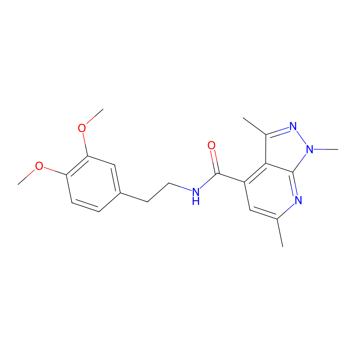 N-[2-(3,4-dimethoxyphenyl)ethyl]-1,3,6-trimethyl-1H-pyrazolo[3,4-b]pyridine-4-carboxamide molecular structure, CAS 1209625-12-6