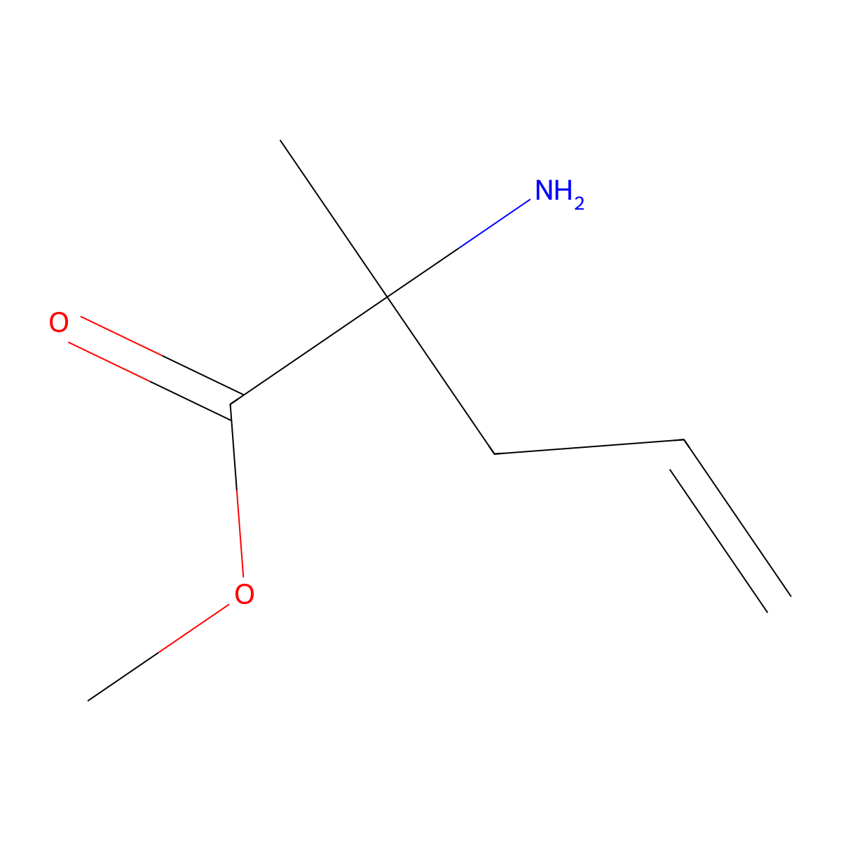 Methyl 2-amino-2-methylpent-4-enoate molecular structure, CAS 120963-07-7