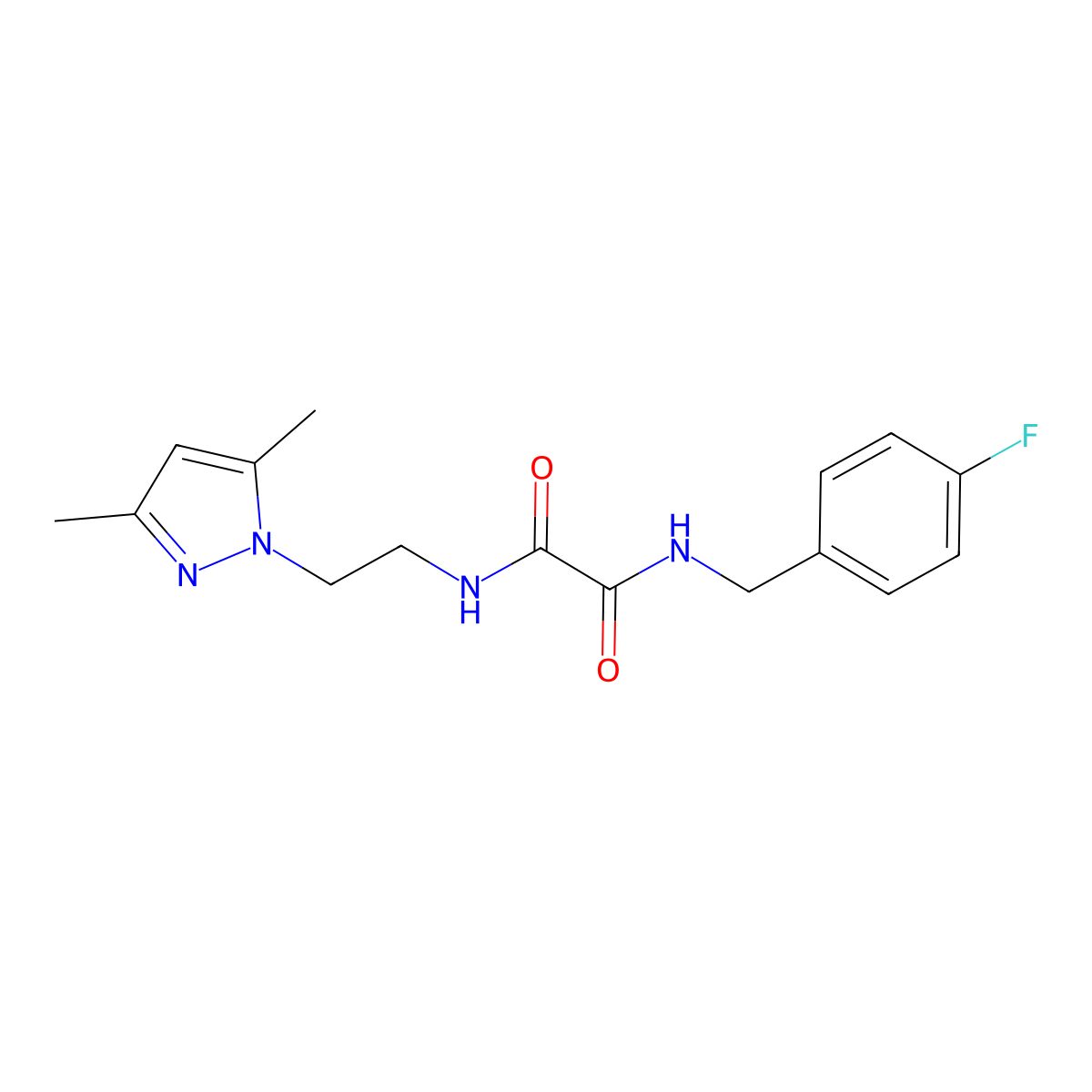 N1-(2-(3,5-dimethyl-1H-pyrazol-1-yl)ethyl)-N2-(4-fluorobenzyl)oxalamide molecular structure, CAS 1209634-11-6