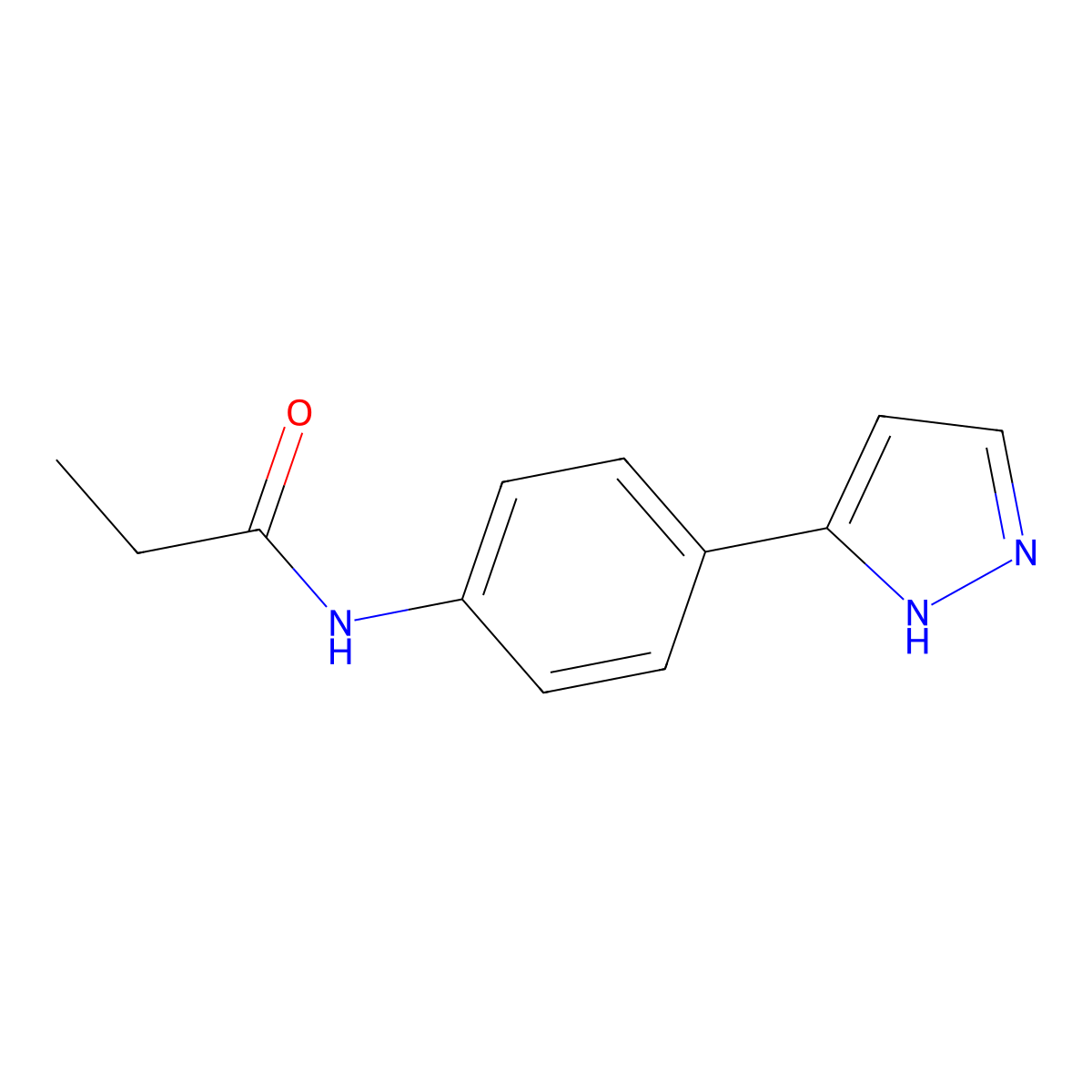 N-[4-(1H-pyrazol-3-yl)phenyl]propanamide molecular structure, CAS 1209637-21-7