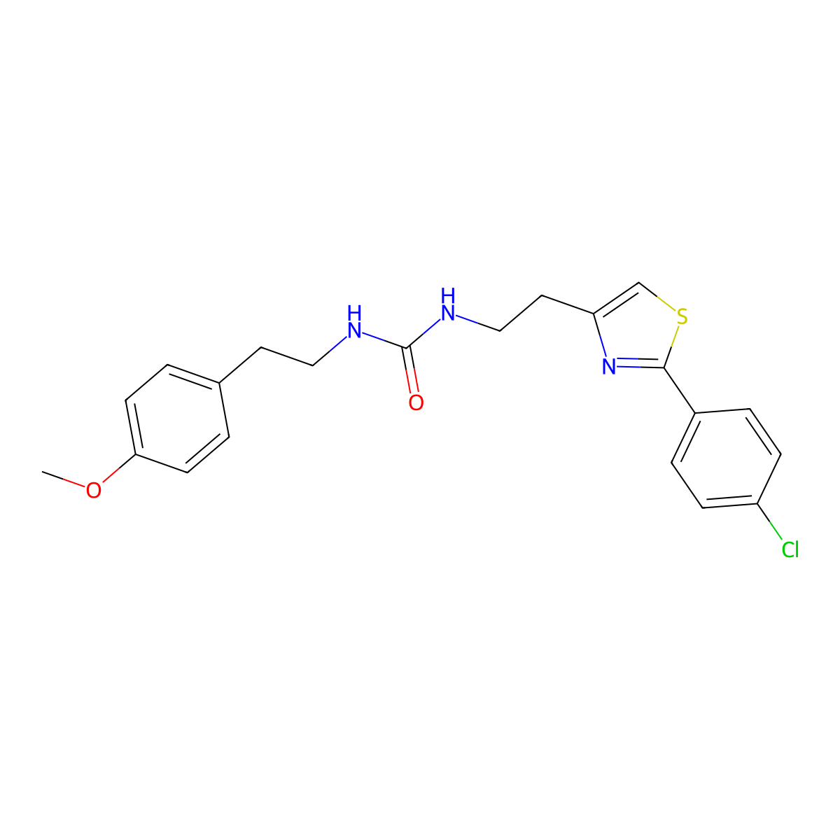 1-(2-(2-(4-Chlorophenyl)thiazol-4-yl)ethyl)-3-(4-methoxyphenethyl)urea molecular structure, CAS 1209646-01-4