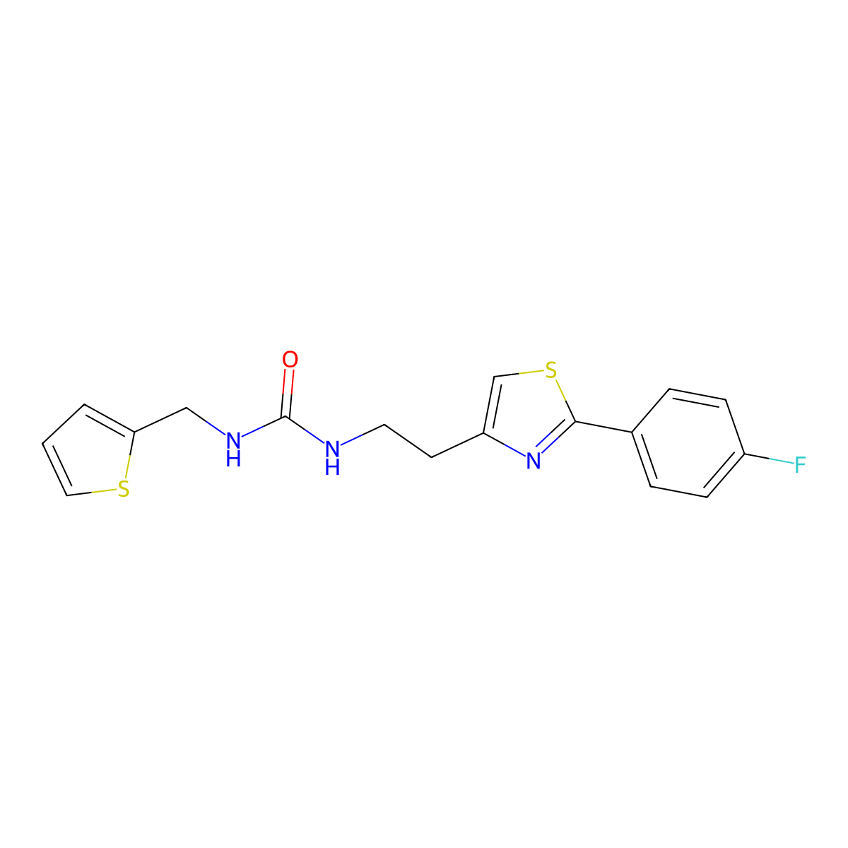 1-(2-(2-(4-Fluorophenyl)thiazol-4-yl)ethyl)-3-(thiophen-2-ylmethyl)urea molecular structure, CAS 1209648-36-1