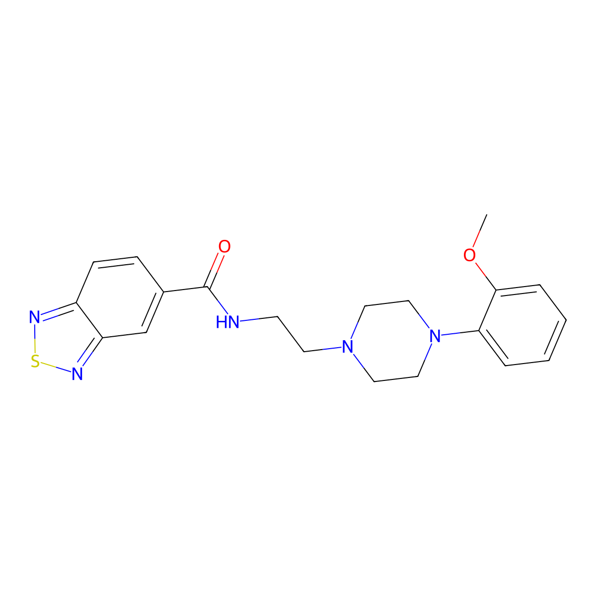 N-(2-(4-(2-methoxyphenyl)piperazin-1-yl)ethyl)benzo[c][1,2,5]thiadiazole-5-carboxamide molecular structure, CAS 1209650-85-0