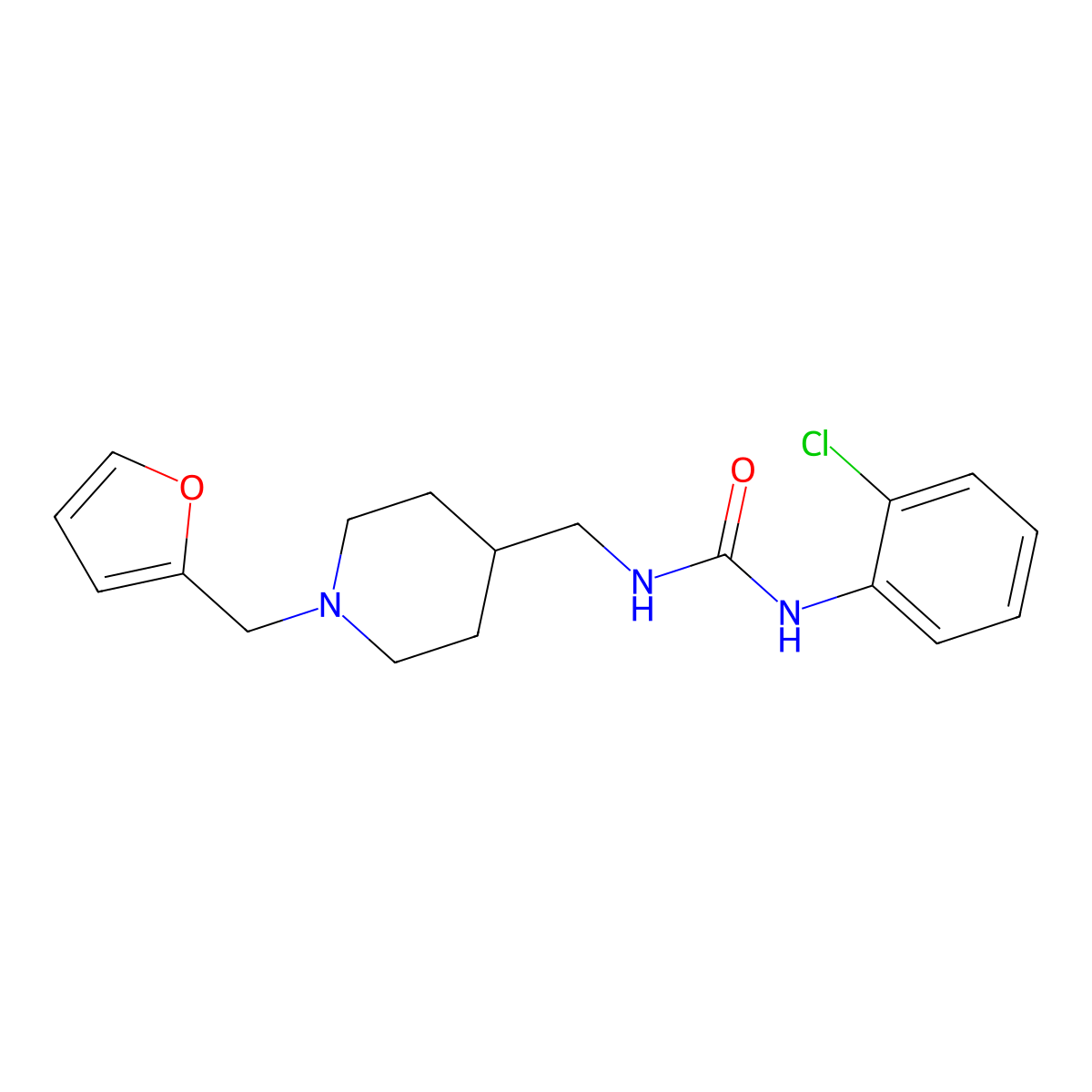 1-(2-Chlorophenyl)-3-((1-(furan-2-ylmethyl)piperidin-4-yl)methyl)urea molecular structure, CAS 1209651-26-2