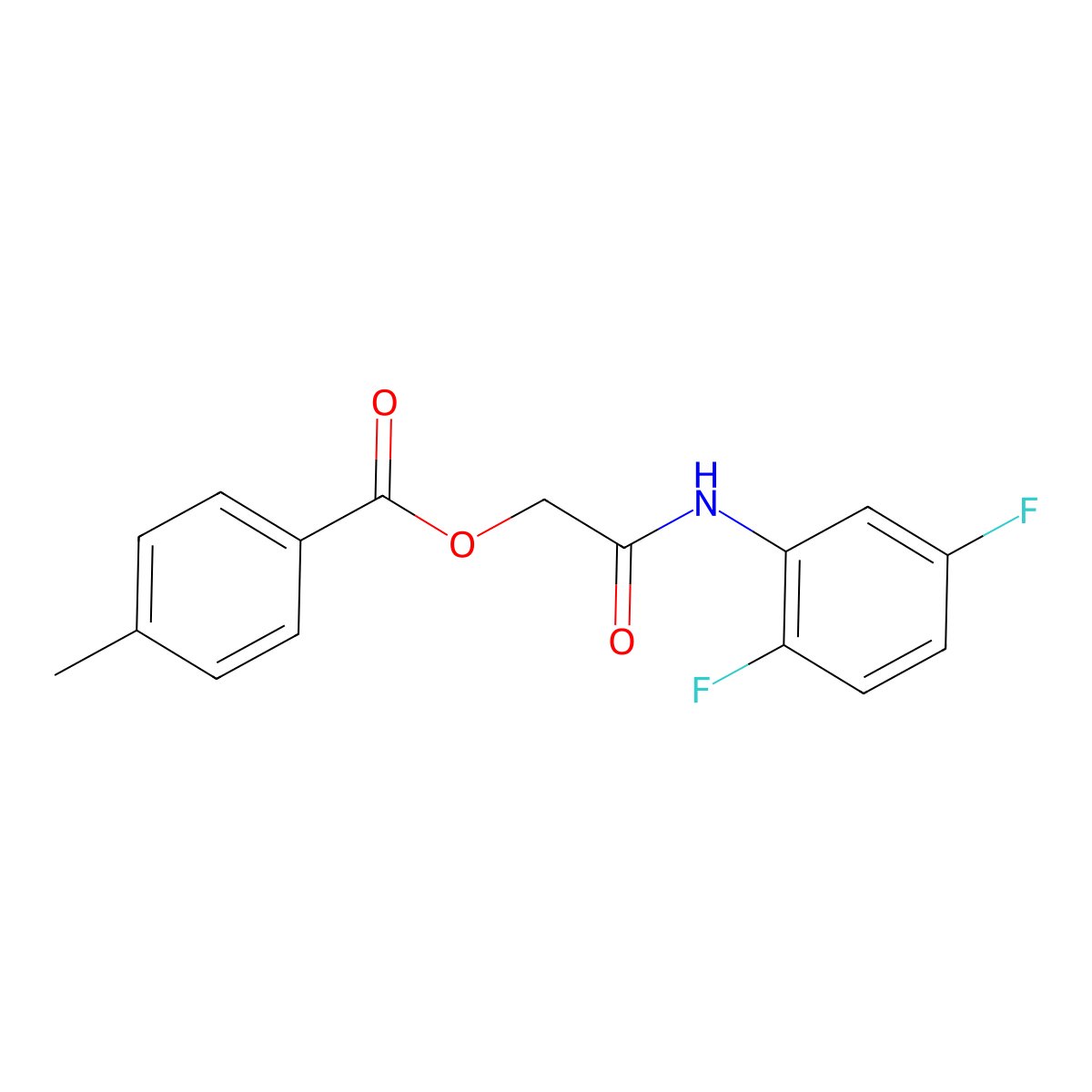 2-((2,5-Difluorophenyl)amino)-2-oxoethyl 4-methylbenzoate molecular structure, CAS 1209653-16-6