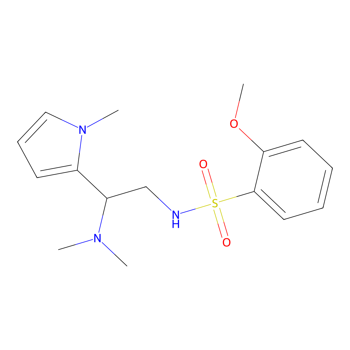 N-(2-(dimethylamino)-2-(1-methyl-1H-pyrrol-2-yl)ethyl)-2-methoxybenzenesulfonamide molecular structure, CAS 1209653-33-7