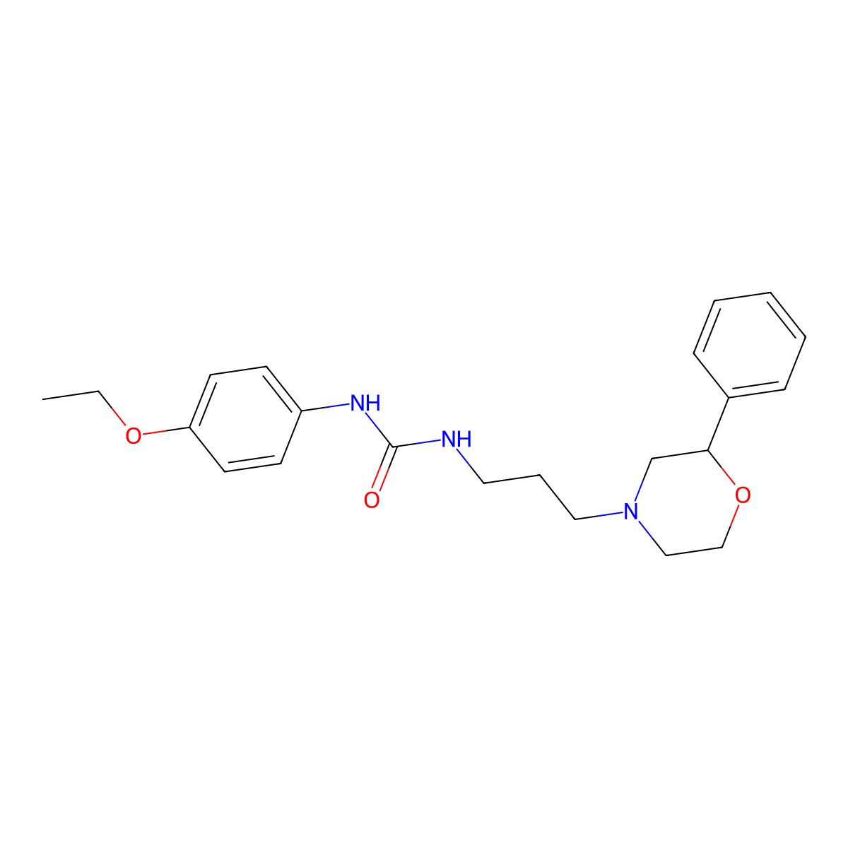 1-(4-Ethoxyphenyl)-3-(3-(2-phenylmorpholino)propyl)urea molecular structure, CAS 1209663-33-1