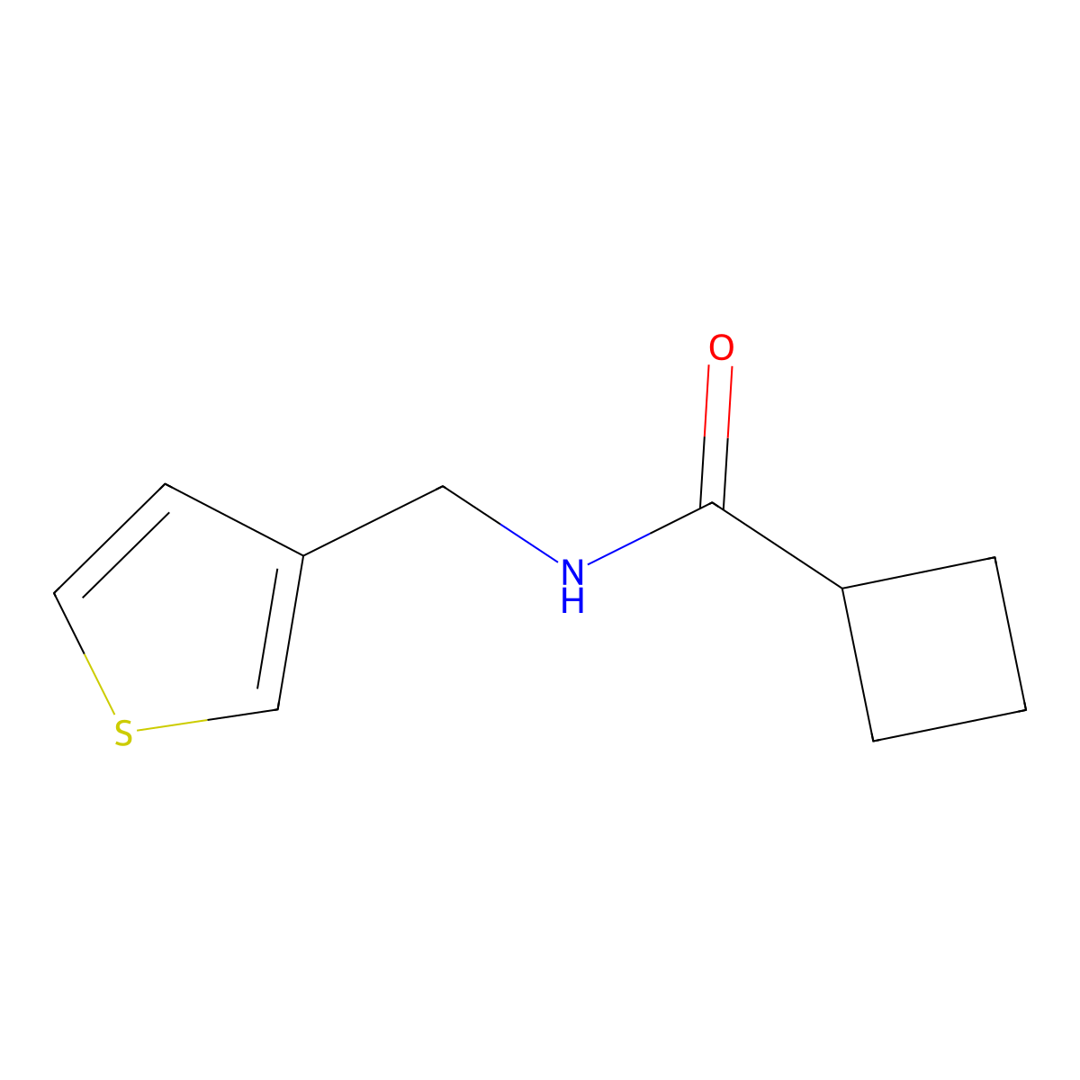 N-(thiophen-3-ylmethyl)cyclobutanecarboxamide molecular structure, CAS 1209669-97-5