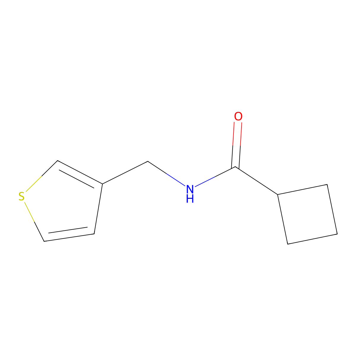 N-(thiophen-3-ylmethyl)cyclobutanecarboxamide molecular structure, CAS 1209669-97-5