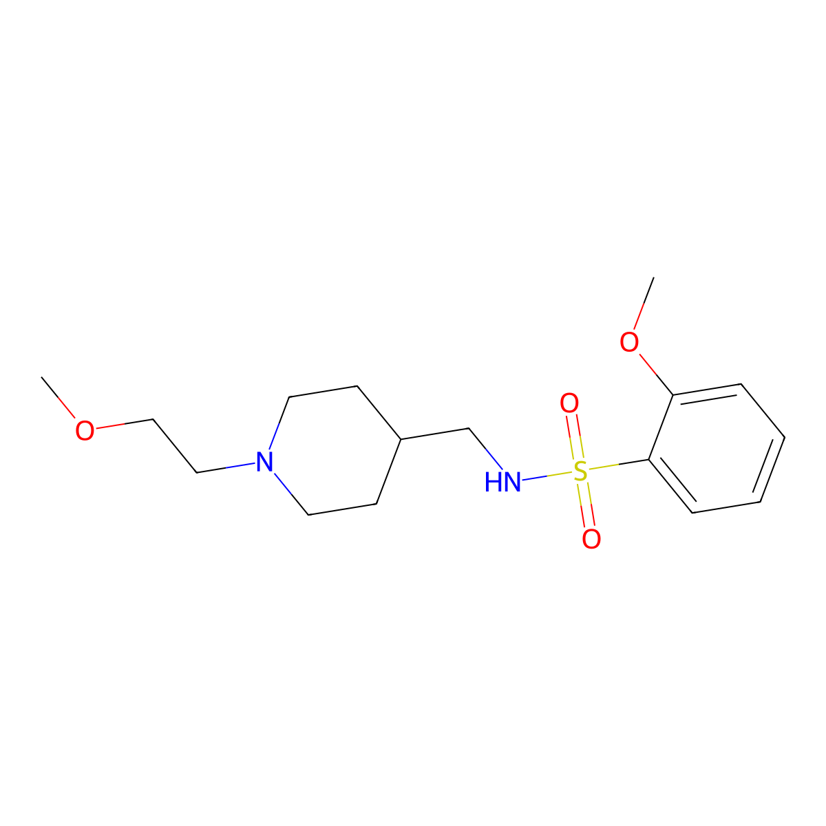 2-methoxy-N-((1-(2-methoxyethyl)piperidin-4-yl)methyl)benzenesulfonamide molecular structure, CAS 1209671-43-1