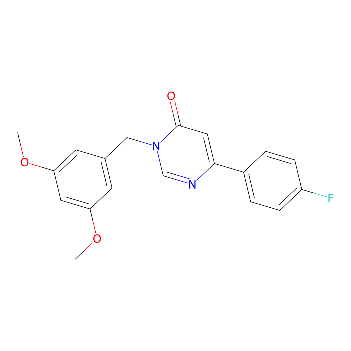 3-[(3,5-Dimethoxyphenyl)methyl]-6-(4-fluorophenyl)-3,4-dihydropyrimidin-4-one molecular structure, CAS 1209671-78-2