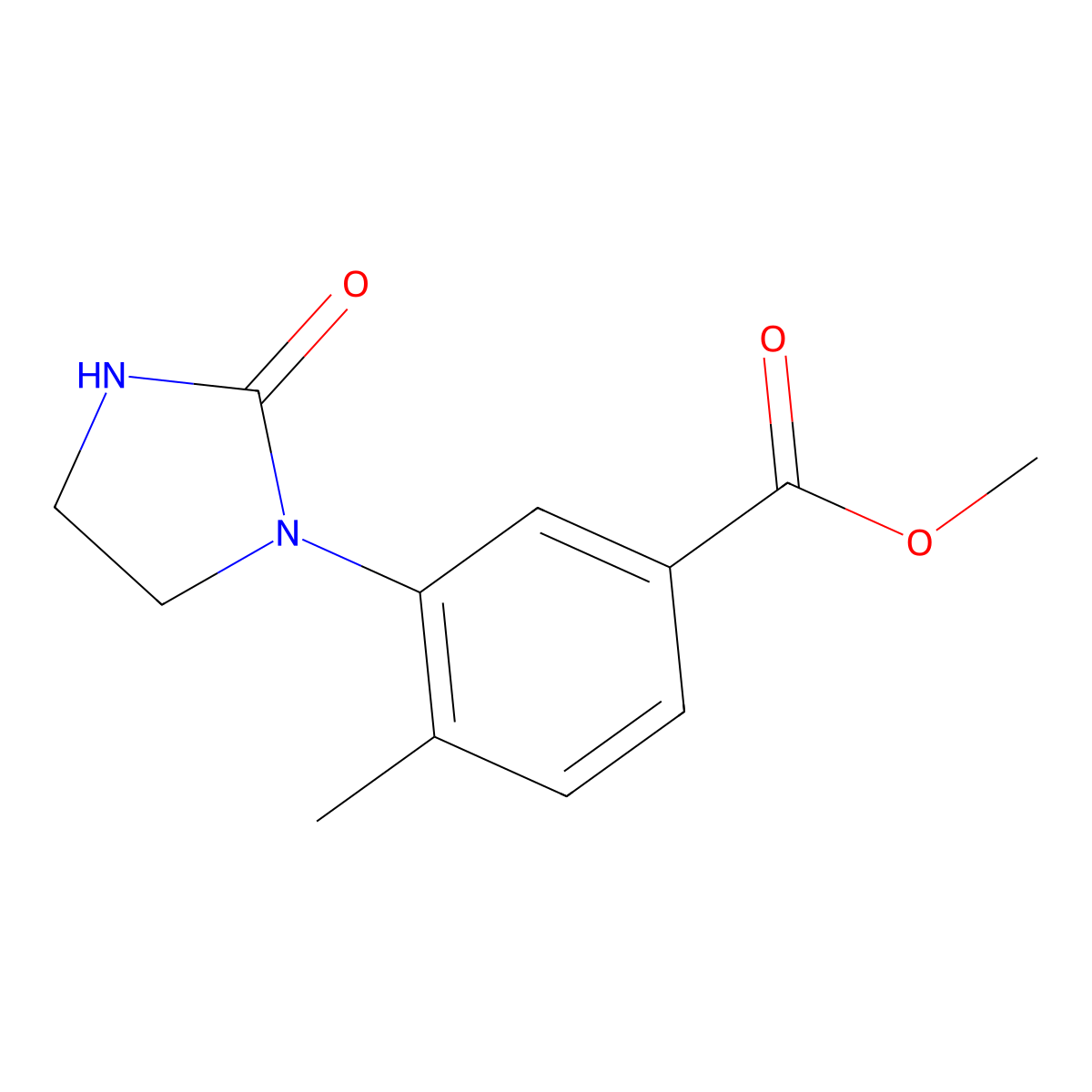 Methyl 4-methyl-3-(2-oxo-1-imidazolidinyl)benzenecarboxylate molecular structure, CAS 1209678-87-4