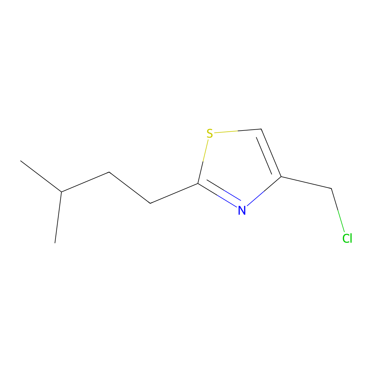 4-(Chloromethyl)-2-(3-methylbutyl)-1,3-thiazole molecular structure, CAS 1209681-69-5